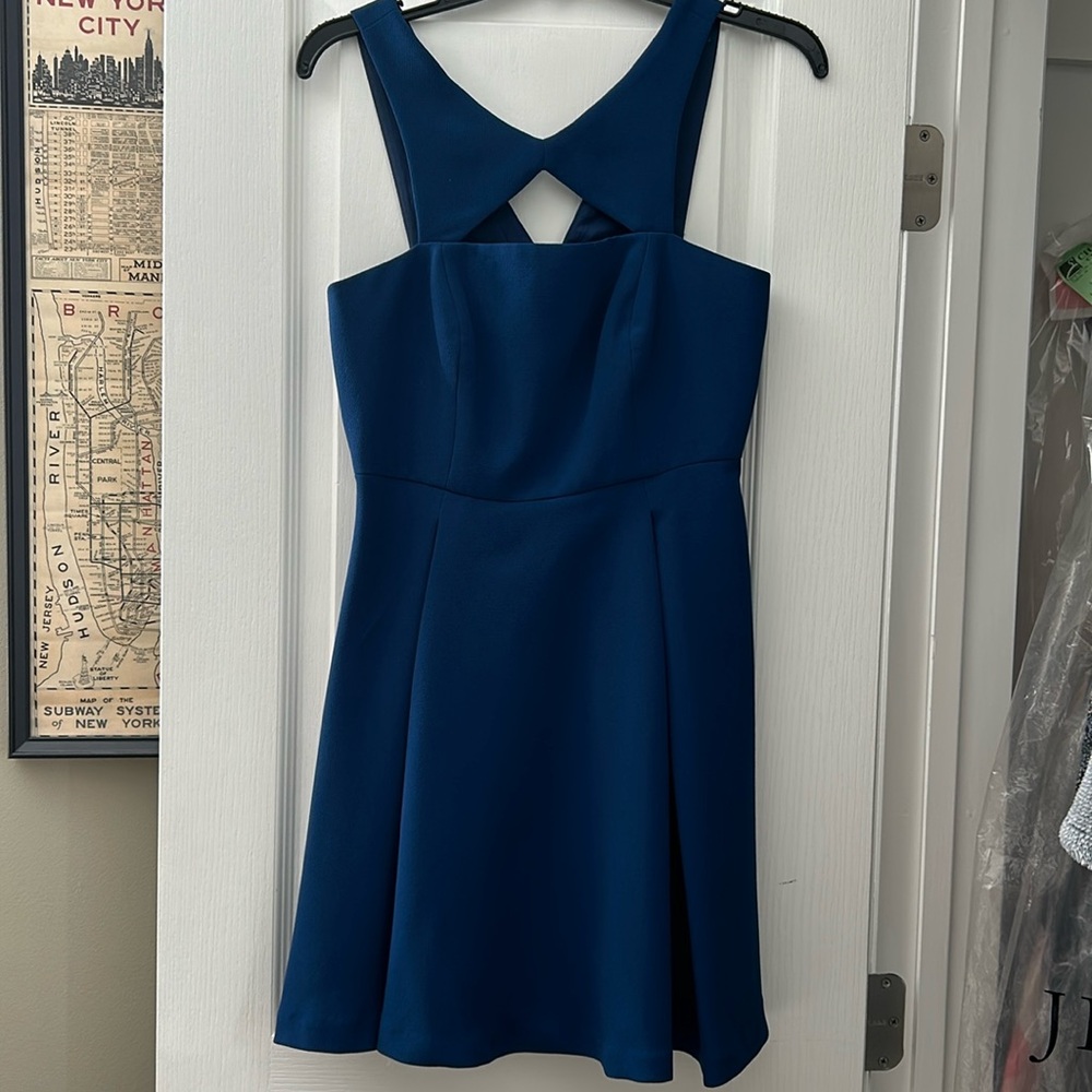 BCBGENERATION navy/blue dress with bow detail.